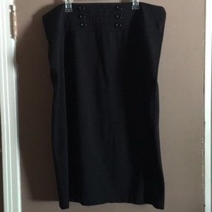 Black long skirt, elastic waist band